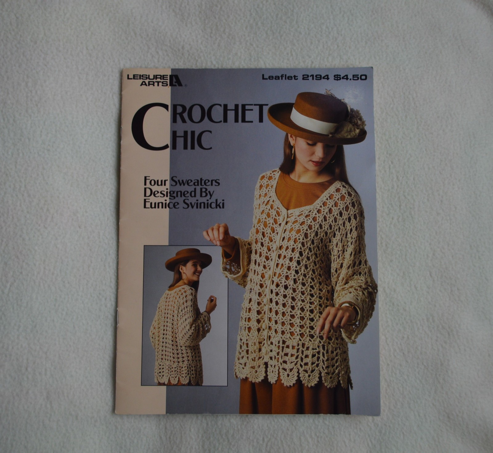 Crochet Chic Leisure Arts 1992 4 sweater pattern by Eunice Svinicki Leaflet 2194 - $10.00