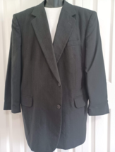 Men&#39;s English Manor 48L 2 Button Blazer/Sport Coat Jacket Black/Gray Pinstripes - £9.08 GBP