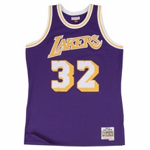 Magic Johnson Los Angeles Lakers 1984-85 Purple Mitchell &amp; Ness Jersey - £133.87 GBP