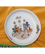 Vintage DF Czechoslovakia Round Decorative Ceramic Baby Bowl 6 3/4&quot; - £19.46 GBP