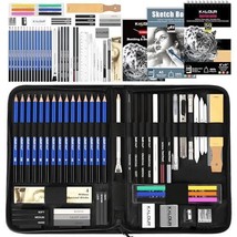 Artistic Pro 58-Piece Drawing Set: Sketch Kit with A5 Sketchbook, Graphite &amp; Cha - $57.41