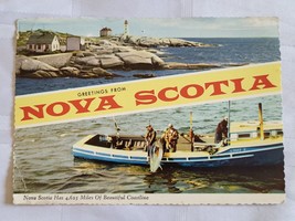 PEGGY&#39;S COVE NOVA SCOTIA CANADA POSTCARD LETTER VINTAGE GREETINGS CARD T... - £10.26 GBP