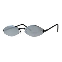 Rimless Skinny Diamond Shape Sunglasses Womens Fashion Mirror Lens - £9.55 GBP