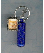 Glittery Blue Jewelry Urn Cremation Urn Key Chain Urn Small Urn - £7.47 GBP