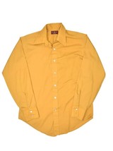 Vintage Van Heusen 417 Button Up Shirt Mens 15 Yellow V Taper Long Sleeve - £22.02 GBP