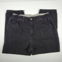 Vtg 90s LEE Womans High Waist Elastic Mom Tapered Jeans USA Black 16P MADE USA - £21.92 GBP