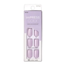 KISS imPRESS No Glue Mani Press On Nails, Color, &#39;Picture Purplect&#39;, Violet, - £7.89 GBP