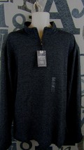 New Van Heusen Never Tuck Men 1/4 Zip Black Pullover Sweater 2XL Stretch $70 - £30.77 GBP