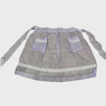 Vintage Handmade Lavender Sheer  Waist Apron Half Apron Lace Cottagecore... - £18.63 GBP