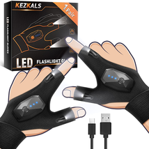 Stocking Stuffers for Men Adults , LED Rechargeable Flashlight Gloves, Gifts for - £11.02 GBP