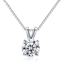S925 Silver Necklace for Women 1 Carat Moissanite Pendant - £9.02 GBP