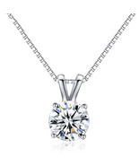 S925 Silver Necklace for Women 1 Carat Moissanite Pendant - $11.50