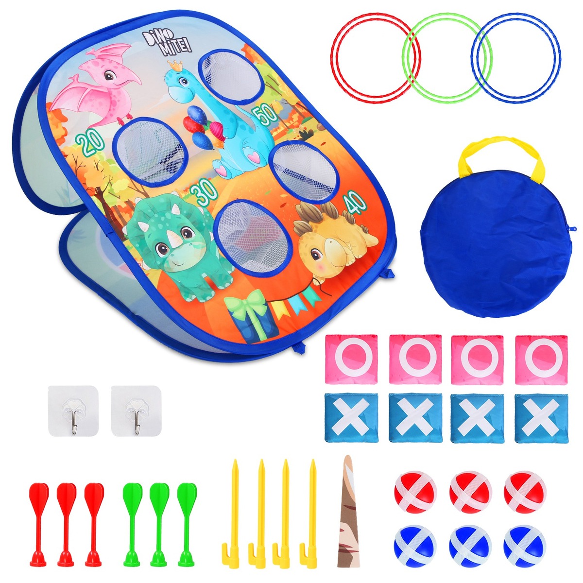 5 in 1 Bean Bag Toss Game Toy Corn Hole Game Beanbag Toss Game Dart Boar... - $36.24