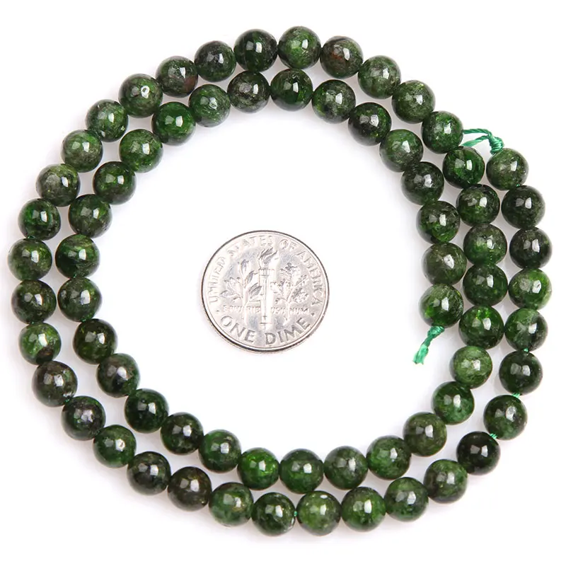 AA+ Grade Green Diopside Natural Stone Round Beads For Jewelry Making DIY Loose  - £293.09 GBP
