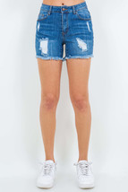 American Bazi High Waist Distressed Frayed Denim Shorts - $28.63