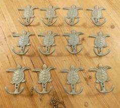 12 Cast Iron SEA TURTLE Towel Hanger Coat Hat Hooks Key Rack Hook Ocean ... - $44.99