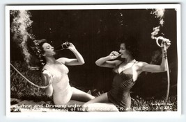 Weeki Wachee Mermaids Real Photo Postcard Women Drink Eat In Water RPPC Florida - £41.73 GBP