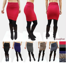 Women&#39;s Sexy Basic Bodycon Highwaist Stretch Wiggle Mini Skirt Solid or ... - £2.76 GBP
