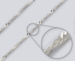 Wave Chain Bracelet / Sm. Anklet - 2.4mm*, 8 inch*, Sterling Silver (Italy) [BN] - £10.22 GBP