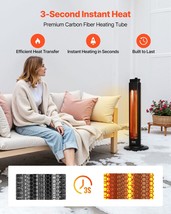 1500W Infrared Heater Electric Space Heater Remote Control 3 Speeds Tower - $2,495.51 MXN