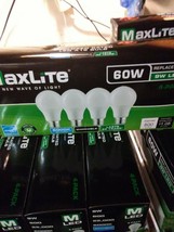 12 maxlite daylight 60 watt replacement 9 watt led 5000k dimmable LIGHT BULB LOT - £6.42 GBP