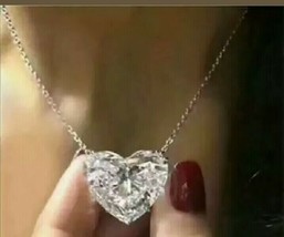 3Ct Corazón Imitación Diamante Colgante Solitario 14K Bañado en Oro Blanco Libre - £94.97 GBP