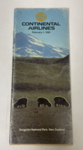 Continental Airlines Timetable Tongariro National Park New Zealand Cover... - $26.49
