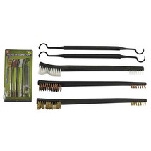 NEW - 5 Piece Gun Cleaning Brush Set with Brass Copper Nylon Brushes and Picks - £11.12 GBP