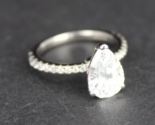 size 5 engagement ring STERLING SILVER &amp; CZ vintage 925 ladies Estate Sale! - $32.99