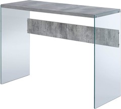 Convenience Concepts Soho Console Table/Desk, Faux Birch/Glass. - $134.95