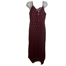 BOG Band Of The Free Women Slip Maxi Dress Red Merlot Size Medium Diamon... - $17.58