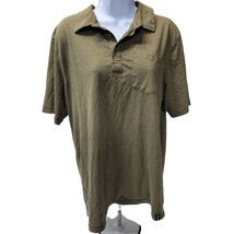 Prana Mens SZ L Green Stretch Button Short Sleeve Athletic T-Shirt Colla... - $17.09