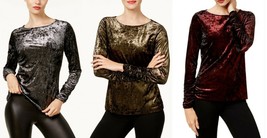NWT Womens Size S M L or XL Nordstrom Vince Camuto Ruched Stretch Velvet Top - £15.93 GBP