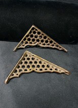 Antique Small Wall Shelf Brackets Ornate Eastlake Hardware Set Pair Vict... - $551.49 MXN