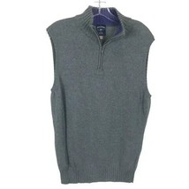 NWOT Mens Size Large Bills Khakis Gray Quarter Zip Golf Sweater Vest - £20.80 GBP