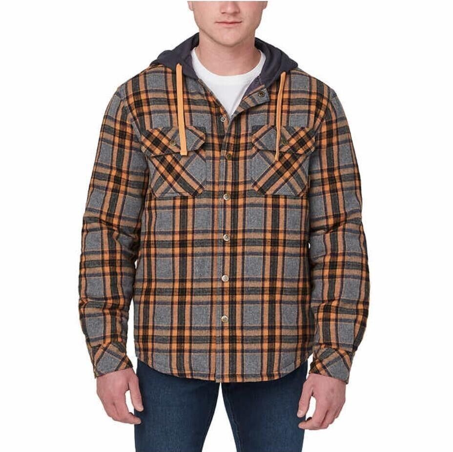 Primary image for Legendary Outfitters Cotton Flannel Shirt Jacket, Color: Brown, Size: Large