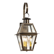 Town Crier Outdoor Wall Light in Solid Weathered Brass - 3 Light - £395.00 GBP