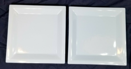 2 Macy&#39;s Martha Stewart Collection Light Blue Square Dinner Plates About 10 1/2&quot; - £20.89 GBP