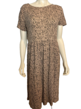 Wednesday&#39;s Girl Tan w Black Polka Dots Short Sleeve Fit &amp; Flare Dress Size XL - $33.24