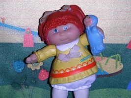 Cabbage Patch Kids Miniature Doll CPK 1984 Red Head Yellow Dress Blue Doll Vintg - £3.13 GBP