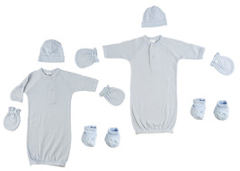 An item in the Baby category: Boy 100% Cotton Preemie Boys Gowns, Caps, Booties and MIttens Preemie