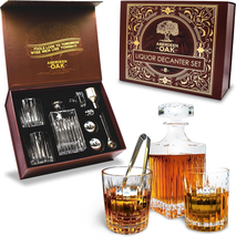 Whiskey Decanter Set with Glasses and Bar Accessories - Birthday Gifts for Men a - £46.90 GBP