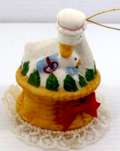 Lil Chimer Handpainted Goose and Gosling Bisque Bell Ornament - $6.95