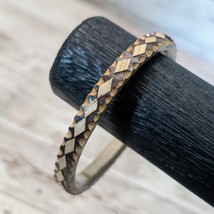 Vintage Bracelet / Bangle - Wood with Diamond Pattern - Has Been Repaired - £10.18 GBP