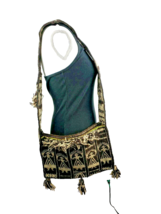 Festival Style Knit Shoulder Tote Handbag Boho Fringed - $24.75