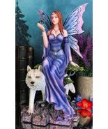 Purple Pearl Wishing Fairy On Tree Of Life With Giant Winter Snow Wolf F... - €77,27 EUR