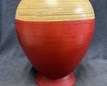 Vintage MCM Wood Vietnam Wooden Vase Pier One 12” Tall - $28.71