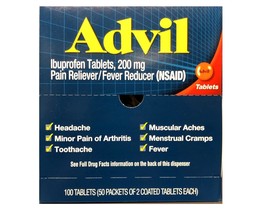 First Aid Only Advil Advanced Medicine for Pain - 50 2-Packs- 100 Tablets per Di - £24.68 GBP
