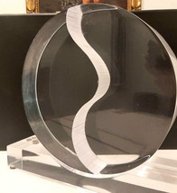 Rare Yin Yang, Modernist HEAVY Lucite Sculpture 1970&#39;s. Euc.  With Base. 10 lbs. - £415.46 GBP