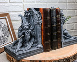 Medieval Age Gothic Sculptural The Thinker Gargoyle Bookends Figurine Se... - $42.99